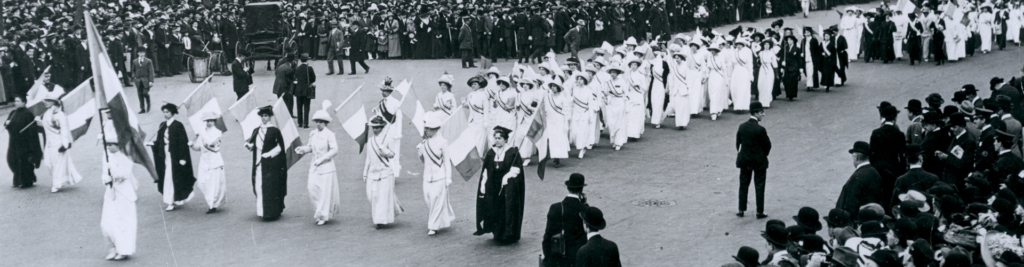 First wave feminists march